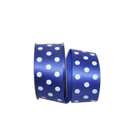 Reliant Ribbon 10.37 in. 25 Yards Aspirin Dots Ribbon, Royal 1117-050-09J
